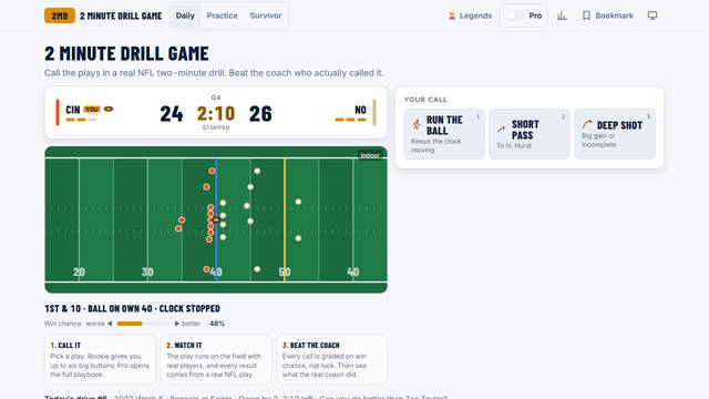 2 Minute Drill Game — gameplay screenshot showing racing action