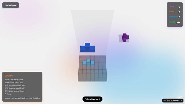 3D Tetris gameplay screenshot