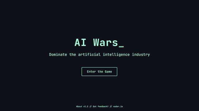 AI Wars — gameplay screenshot showing simulation action