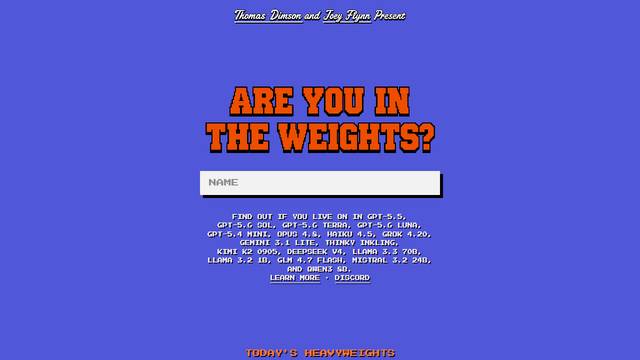 Are you in the Weights?