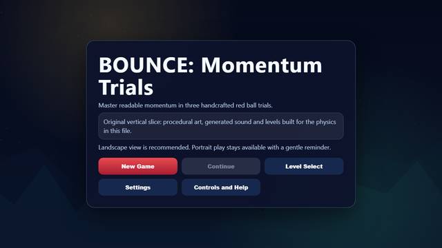 BOUNCE — gameplay screenshot showing platformer action