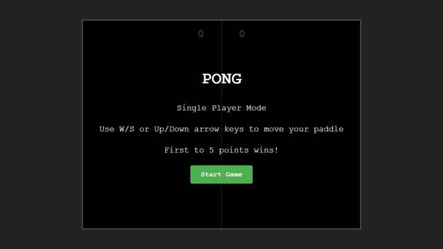 Classic Pong Game — gameplay screenshot showing sports action