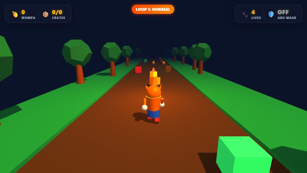 Claude Bandicoot — gameplay screenshot showing platformer action