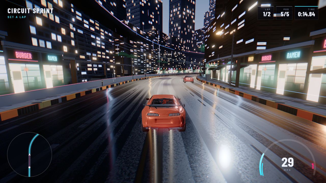 Claude for Speed — gameplay screenshot showing open-world racing action