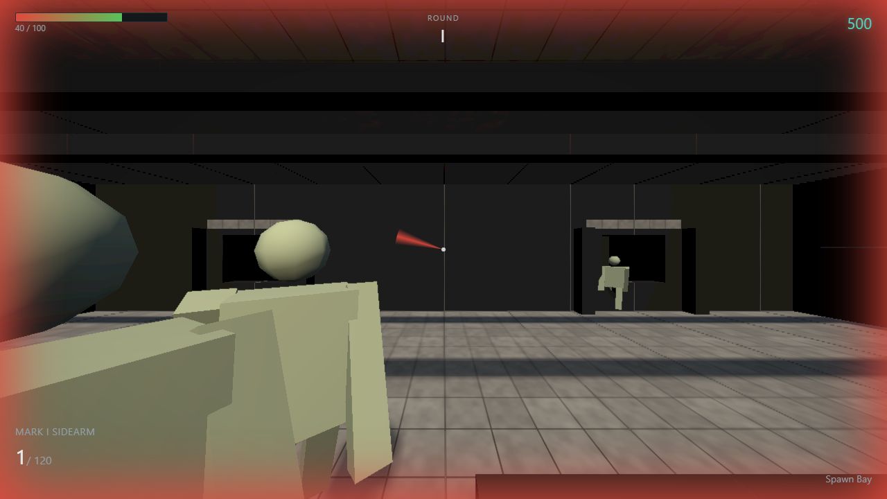 Claude\Zombies — gameplay screenshot showing zombie survival action