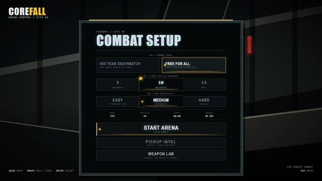 CoreFall — gameplay screenshot showing fps action