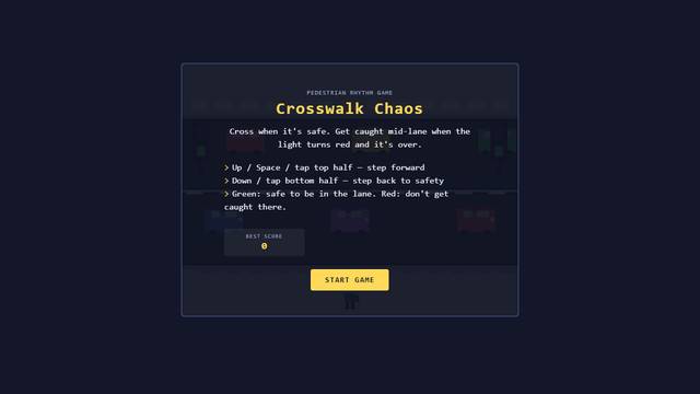 Cross Walk Chaos — gameplay screenshot showing arcade action