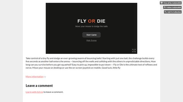 Fly or Die — gameplay screenshot showing arcade action