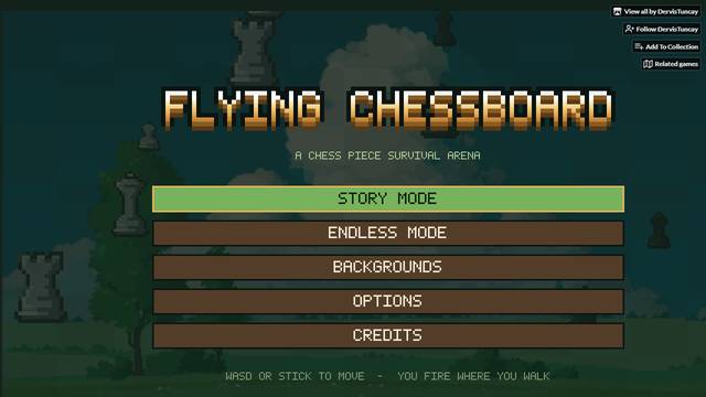 Flying Chessboard — gameplay screenshot showing shooter action