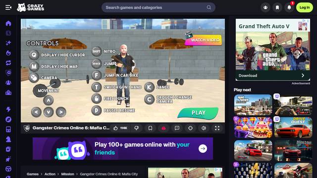 Gangster Crimes Online 6: Mafia City — gameplay screenshot showing racing action