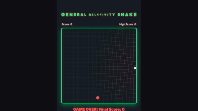 General Relativity Snake gameplay screenshot