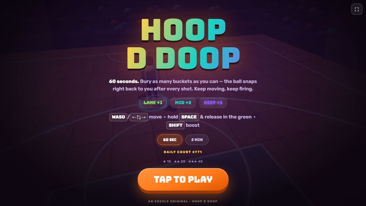 Hoop D Doop — gameplay screenshot showing arcade basketball action