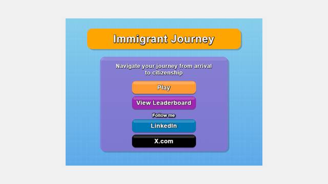 Immigrant Journey — gameplay screenshot showing arcade action