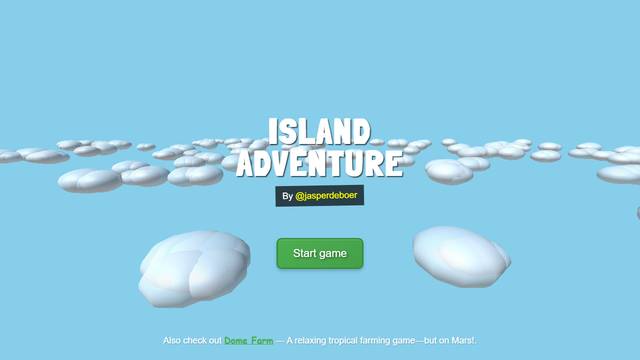 Island Adventure — gameplay screenshot showing flight sim action