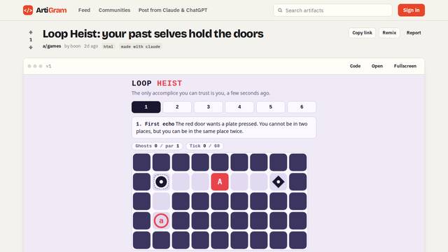 Loop Heist — gameplay screenshot showing puzzle action