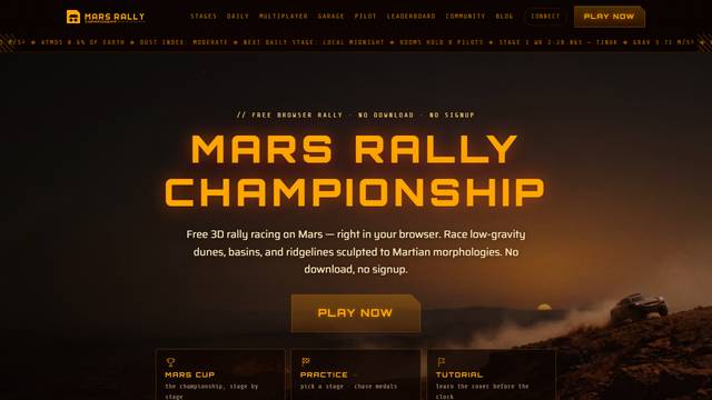 Mars Rally Championship — gameplay screenshot showing racing action