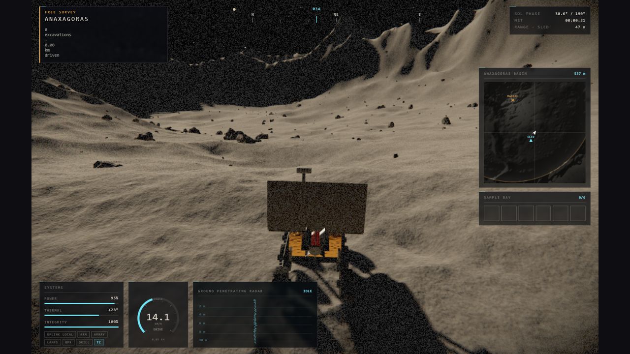 REGOLITH — gameplay screenshot showing space exploration action