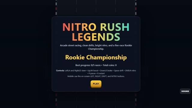 Nitro Rush: Street Legends — gameplay screenshot showing racing action