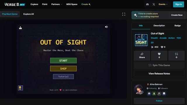 Out of Sight — gameplay screenshot showing puzzle action