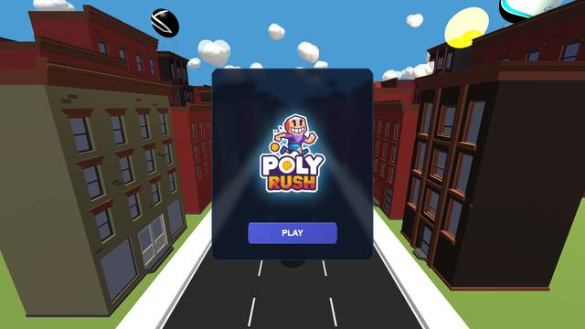 Poly Rush — gameplay screenshot showing platformer action