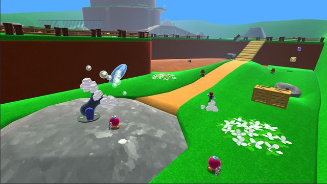 Super Mario 64 HD (browser remake, Bob-omb Battlefield)