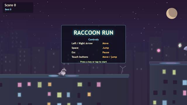 Raccoon Run gameplay screenshot