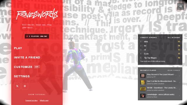 Raveswords — gameplay screenshot showing puzzle action