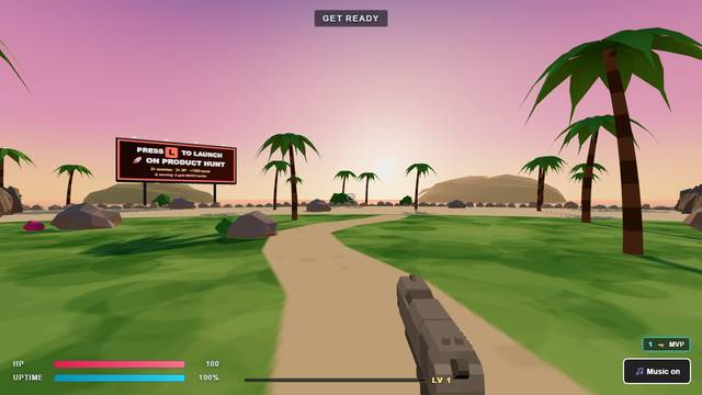 SaaS will Die — gameplay screenshot showing shooter action
