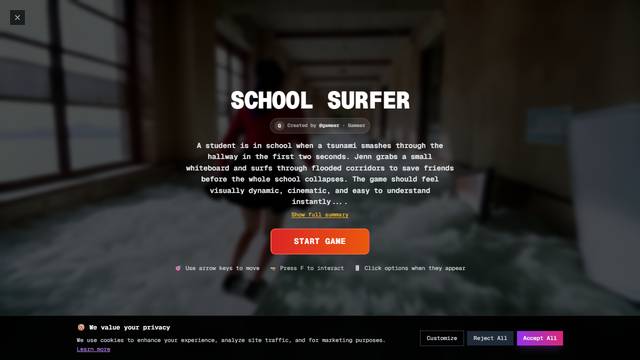 School Surfer — gameplay screenshot showing other action