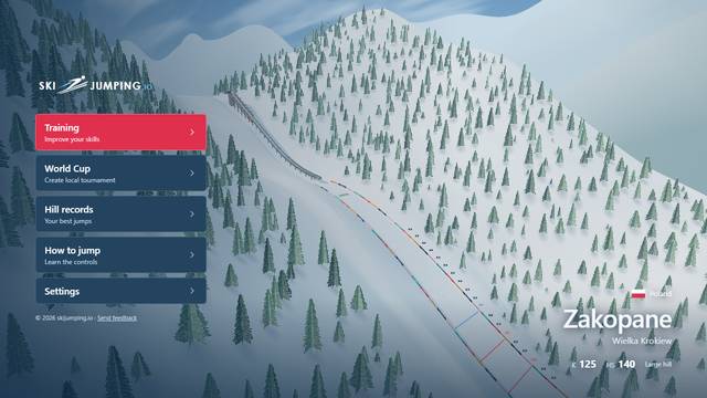 SkiJumping.io — gameplay screenshot showing platformer action