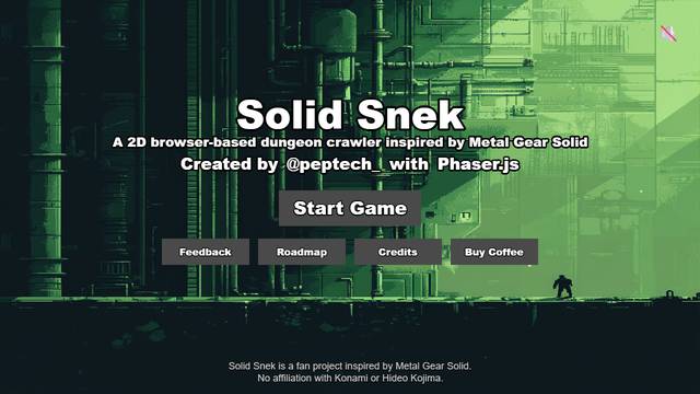 Solid Snek Game — gameplay screenshot showing rpg action