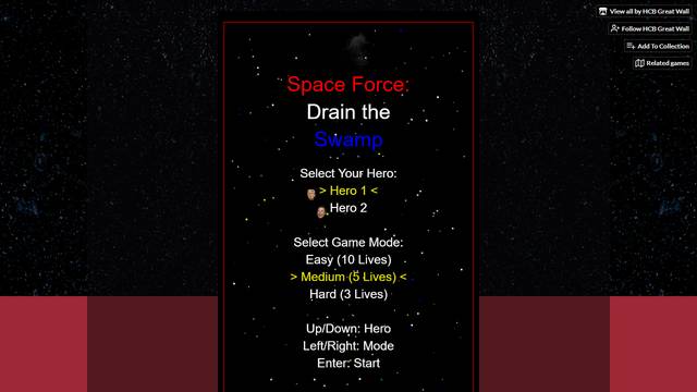 Space Force: Drain The Swamp — gameplay screenshot showing shooter action