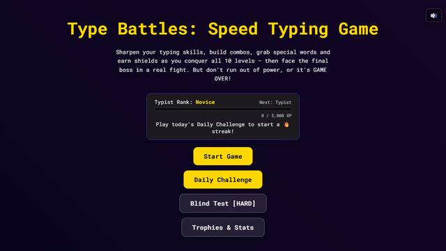 Type Battles — gameplay screenshot showing puzzle action
