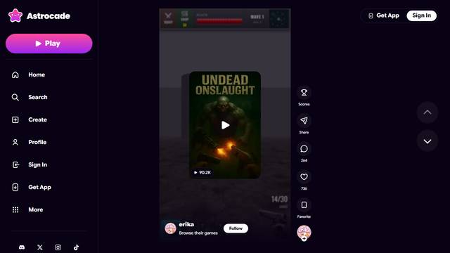 Undead Onslaught — gameplay screenshot showing zombie survival action