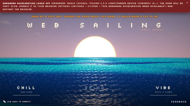 Websailing — gameplay screenshot showing simulation action
