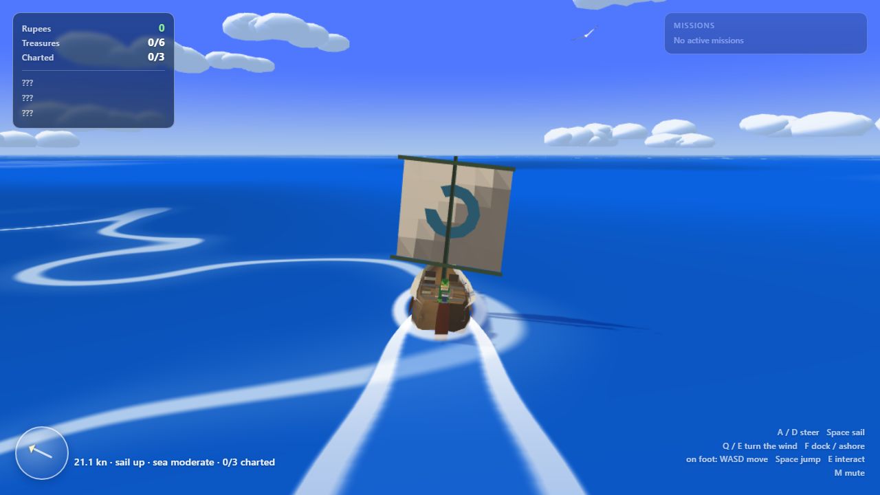 Wind Waker Game — gameplay screenshot showing sailing adventure action