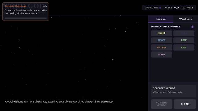 Word God — gameplay screenshot showing puzzle action